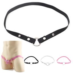Cinto de castidade masculino gaiola bloqueio de castidade dispositivo anti-derramamento cinta elástica fixa alça auxiliar anel de escroto ajustável brinquedo sexual - Image 1