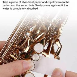 Papel de limpeza do saxofone portátil, papel anti-pegajoso, ferramentas de limpeza do instrumento do vento, almofada do saxofone, 100 folhas - Image 2