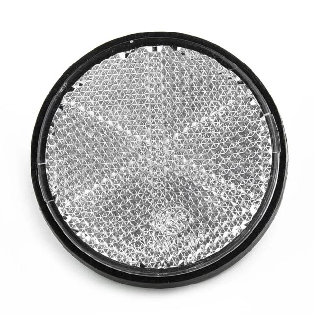 Refletor Plástico Redondo para Bicicletas e Motos - Acessório Reflexivo para Segurança Noturna em Ciclismo - 1 Unidade