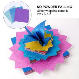 100 Pcs Papel Glitter Cor Papel Cardstock Artesanato Folhas De Presente De Natal Papel Shimmer Cardstock Papel Glitter Cardstock - Image 4