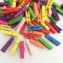 Colorido Mini Grampos De Madeira, Prendedor De Roupa, Artesanato Decoração, Grampos Pegs, Foto, Folhas, Nova Chegada, Tamanho Pequeno, 25mm, 100Pcs - Image 3