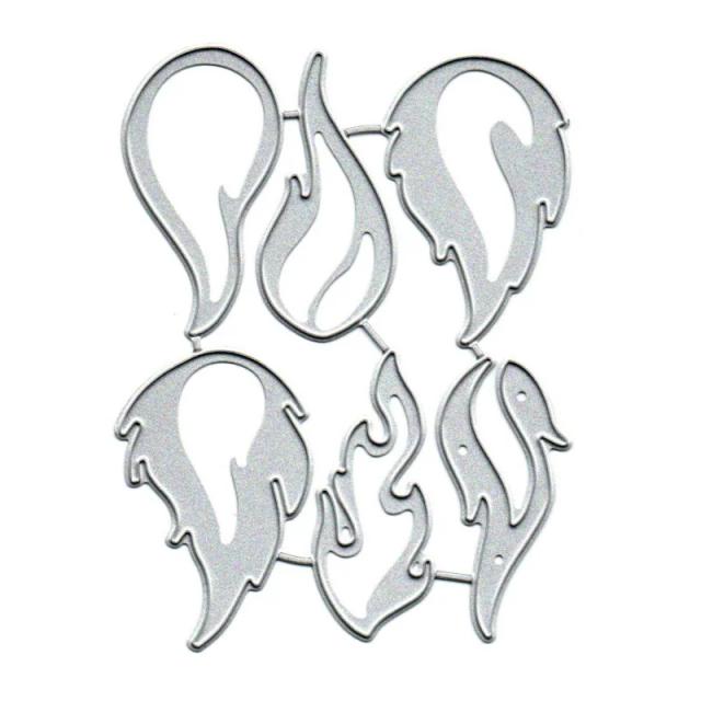 Moldes de Corte Decorativos para Álbum Chama de Fogo Apaixonado - Ferramenta para Criação de Cartões de Papel