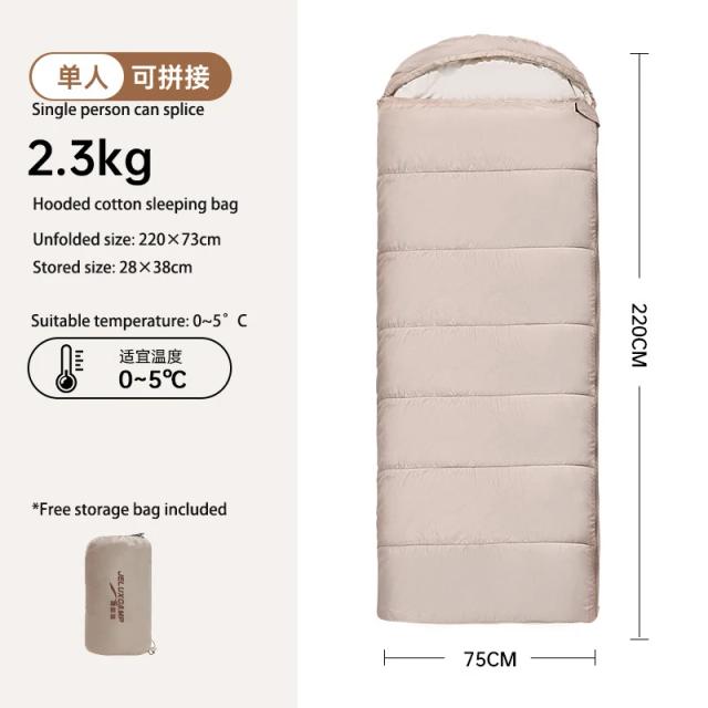 Saco de Dormir Envelope com Capuz para Quatro Estações - Ideal para Acampamentos e Viagens, Tamanho Adulto, Dobrável e Conectável