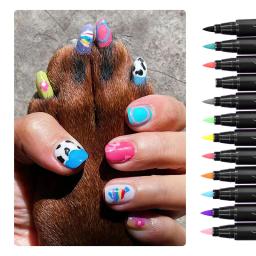 Conjunto de esmaltes para animais de estimação, esmalte de cachorro, 12 cores, secagem rápida, cor, incrível arte de unhas - Image 1