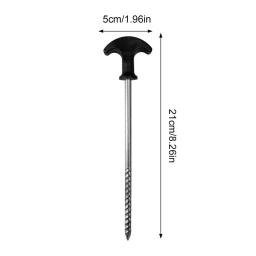 Portable T-Shaped Camping Tent Stake Pegs, aço carbono, parafuso, estacas de barraca para quintal - Image 6