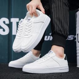 Venda quente superfície de rede masculina moda tênis respirável moda casual sapatos de placa força aérea pequenos sapatos brancos sapatos masculinos - Image 6