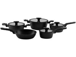 Jogo de Panelas Brinox Revestimento Cerâmico de Alumínio Preto 5 Peças Carbon Ceramic Life - Image 1