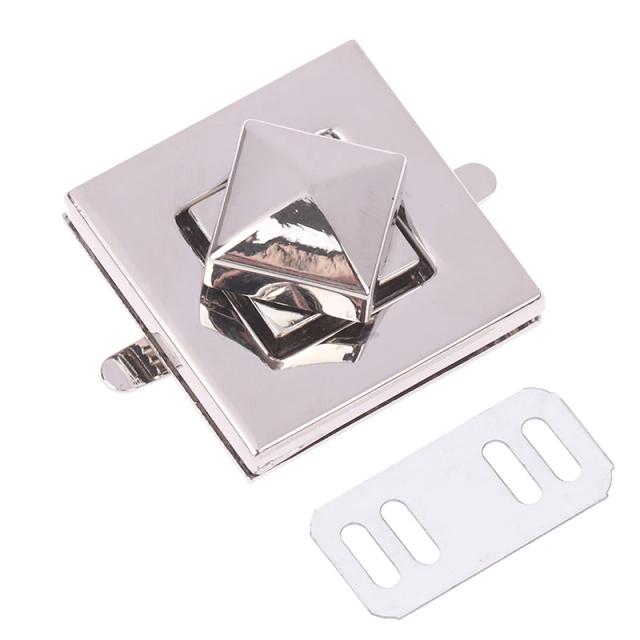 Fecho em Forma Quadrada com Trava Giratória para Bolsas: Acessórios DIY para Bolsas de Mensageiro e Malas - 3.0cm