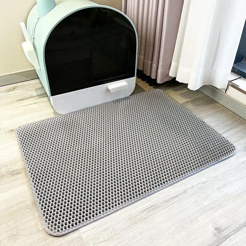 Impermeável dupla camada Pet Litter Mat, caixa de vaso sanitário do gato, areia antiderrapante, tapete lavável, almofada limpa, Pet Clean Supplies - Image 5