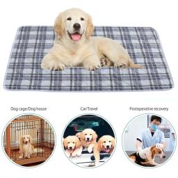 Lavável Absorvente Dog Pee Pad, Estilo Xadrez Reutilizável, Pet Training Mat, Capa de assento para casa e exterior - Image 2