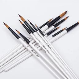 12pçs kit de ponta plana e acrílica a óleo, caneta, materiais de arte, pincéis de pintura em aquarela, pincel para pincéis de pintura de nylon - Image 5