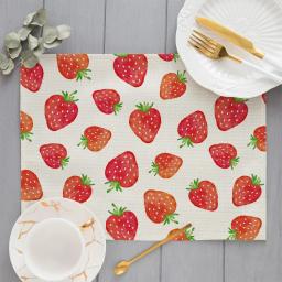 Frutas Melancia Padrão Placemats, Linho De Algodão, Mesa De Jantar Mats, Coaster Pad, Bowl and Cup Mat, Home Decor, Cozinha, 40x30cm - Image 2