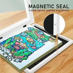 Molduras de arte mutáveis para crianças, moldura magnética, frente aberta, quadro cartaz, foto desenho pinturas, fotos display, decoração de casa - Image 4