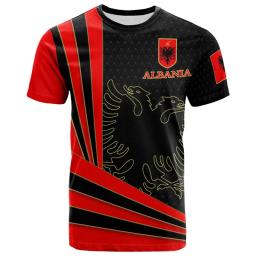 Atacado camisa de futebol albânia camisa 2024 time de futebol camiseta 3d bandeira dos albanês camisetas gráficas emblema albanês camisetas - Image 2