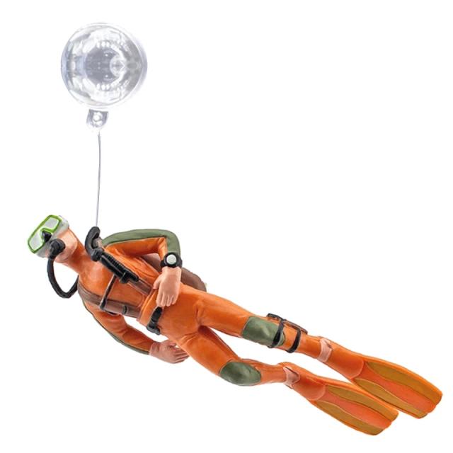 Estatueta de Mergulhador com Bola Flutuante para Decorar Aquários e Tanques de Peixes - Ornamento Perfeito para Sua Decoração Subaquática