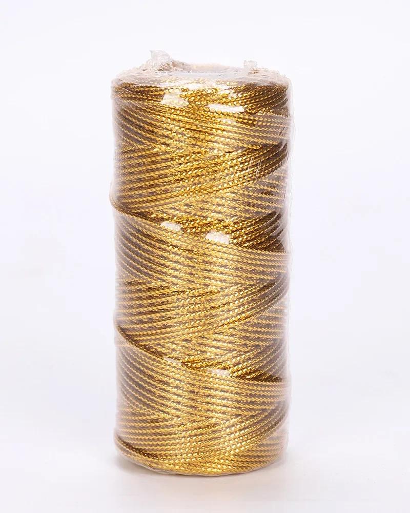 Ouro e Prata Macramé Corda para Costura e Artesanato, Fio de Rosca para DIY, 1.5mm, 100m - Image 3