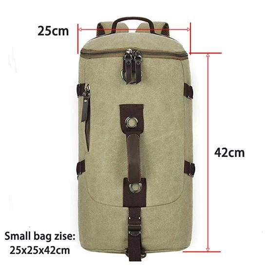 Bolsa de viagem de grande capacidade masculina mochila de alpinismo bolsa de ombro balde de lona moda alça macia - Image 1