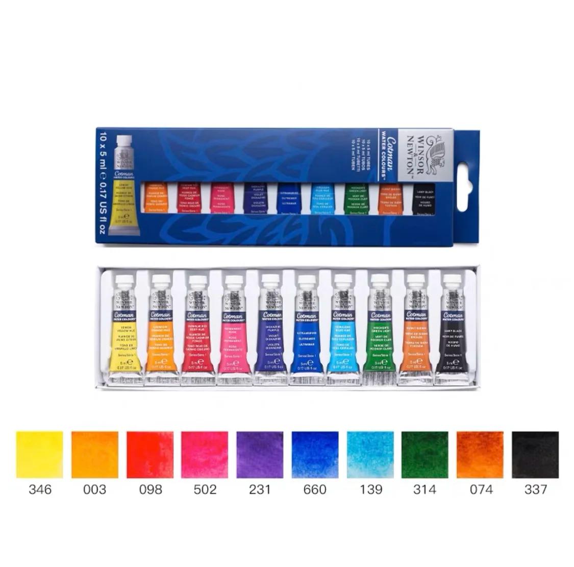 Winsor & Newton Cotman Aquarela Pintura Set 10/20 Cores 5ml (0.17-oz) Tubos de Alumínio Iniciantes Aquarela Pintura Arte Suprimentos - Image 1