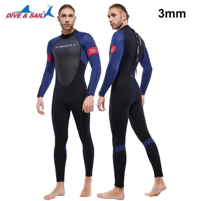Pele De Mergulho De Manga Completa De Neoprene Premium Para Homens, Fatos De Zíper No Peito, 3mm, 2mm, Caça Lança, Mergulho, Surf, Canoagem, Mergulho - Image 1