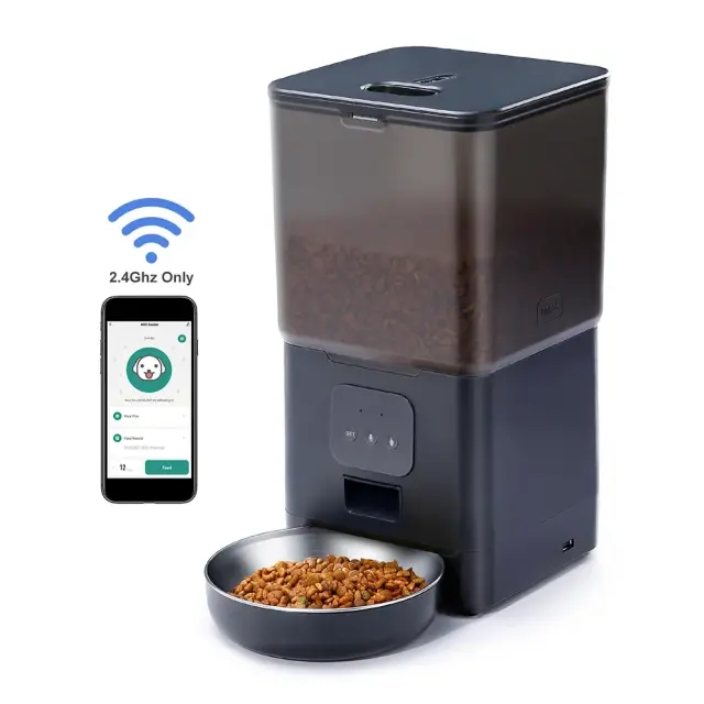 Alimentador Automático de Pets com Controle Remoto pelo App Tuya - Ideal para Cães e Gatos Pequenos