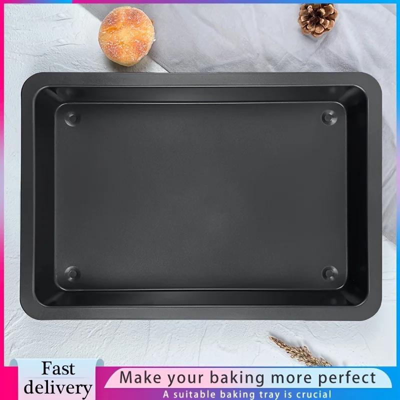 Grande bandeja retangular de cozimento preta, adequada para assar bolo e pão, fácil de limpar, cerca de 61, 16.inches, 42,2 cm, 1 pc - Image 1