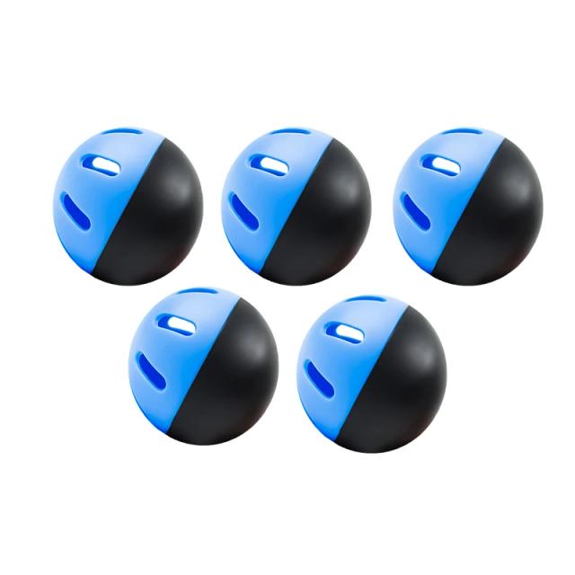 Bolas de Prática de Beisebol Super Macias em Preto e Azul - Pacote com 5 Unidades de 74mm com Furo Oco para Treino Interno e Externo