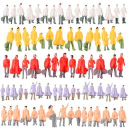 Trilha de trem em miniatura, 50pcs, 50pcs, ferrovia, trabalhador, pessoas, layout, decoração, escala 1:87 ho, figuras pintadas, acessórios modelo - Image 1