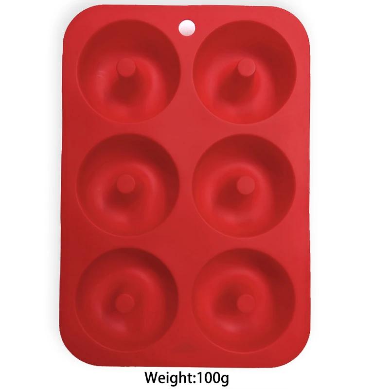 Non Stick Silicone Donut Mold, Mini Cupcake Mold, Resistente ao calor, 6 Donuts, Produto comestível, Silicone Bagels Pan for Baking - Image 1