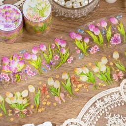 Fita adesiva decorativa, série Tulip, Washi Tape, fita adesiva de flores, adesivo Scrapbooking Diário, papelaria - Image 2