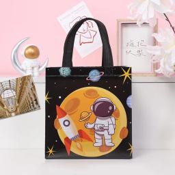 Sacola de compras reutilizável, tecido não tecido, série astronauta, sacos de presente para crianças, armazenamento de brinquedos, eco, dobrável - Image 4