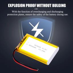 1 unidade 3,7 V 3000 mAh 103665   Bateria recarregável de polímero de lítio GPS para gravador de condução de luz LED PSP alto-falante Bluetooth - Image 3