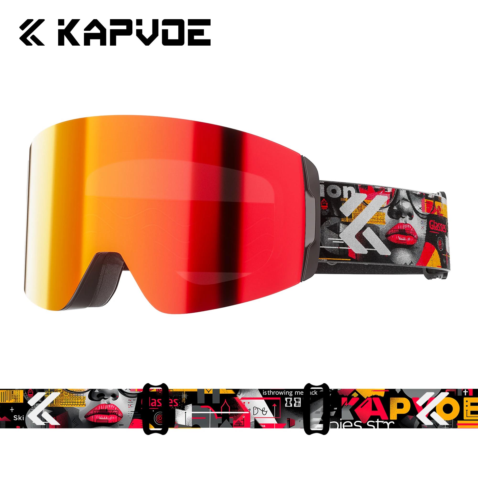 Kapvoe novo óculos de esqui fotocromáticos ao ar livre magnético anti-nevoeiro óculos de esqui esportes de inverno uv400 esqui snowboard das mulheres dos homens neve - Image 1