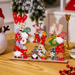 Letras Pintadas De Madeira Homem Velho Sem Face, Ornamentos DIY Pêndulo De Gnome De Natal Presentes De Ano Novo Decoração de Natal - Image 2