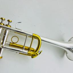 Brass Plated Trompete com Boquilha Case, Real Pictures C Tune, prata laca, instrumento musical profissional, frete grátis - Image 2