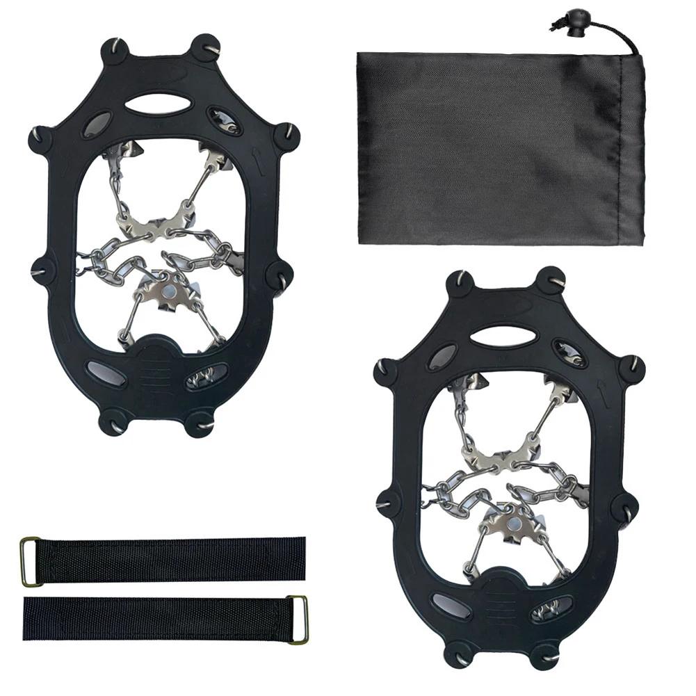 Grampos anti-derrapantes de montanhismo com apertos Chain Spike, Escalada Crampons para esporte ao ar livre, 19 dentes Snow Gripper - Image 1