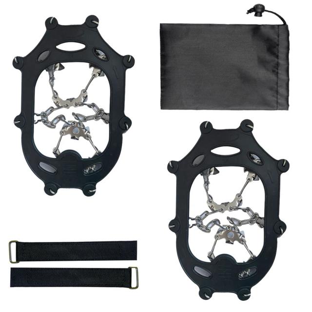 Grampos Anti-Derrapantes para Montanhismo com 19 Dentes - Crampons de Escalada para Esportes ao Ar Livre com Aperto Chain Spike