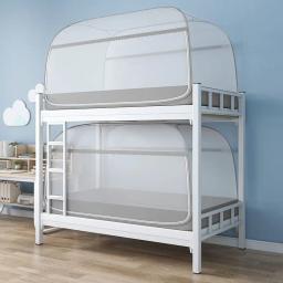 Cama de beliche com zíper duplo, rede mosquiteira para dormitório de estudantes, instalação gratuita, rede mosquiteira de yurt, porta única, cama única - Image 1