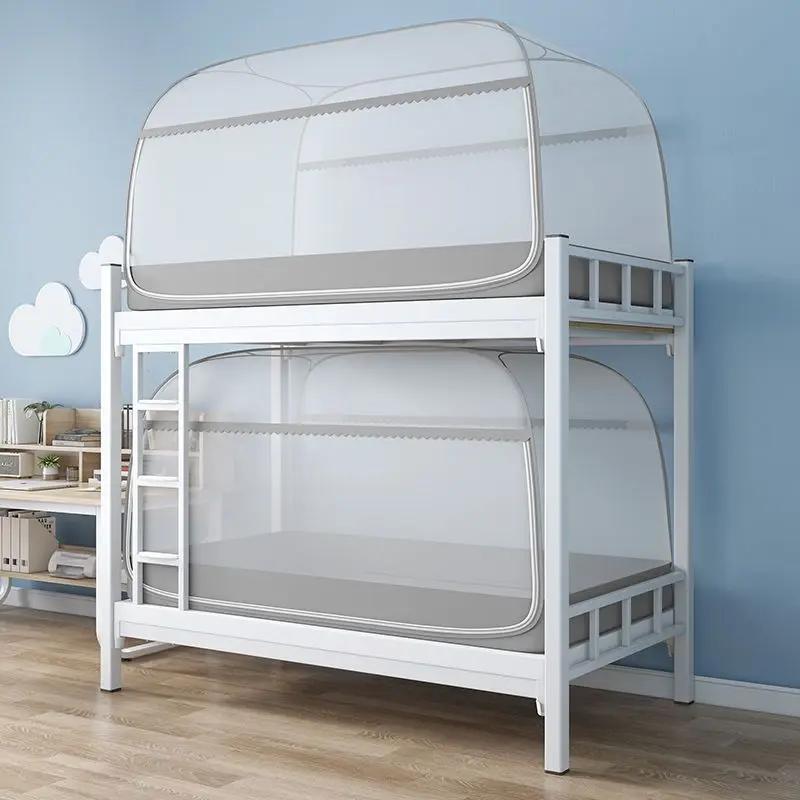 Cama de beliche com zíper duplo, rede mosquiteira para dormitório de estudantes, instalação gratuita, rede mosquiteira de yurt, porta única, cama única - Image 1