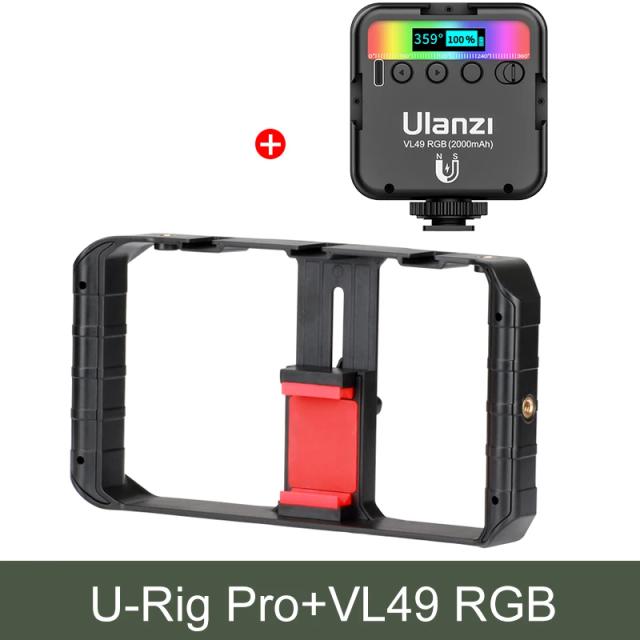 Case de Filmagem para Smartphone Ulanzi com Grip Manual e Estabilizador de Vídeo para iPhone 13, 14, 15 e Android
