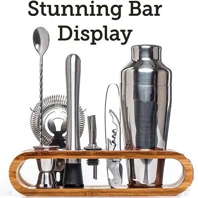 Cocktail Mixology Bartender Kit com elegante Bamboo Stand, Bar Tool Set, 10 pcs - Image 1