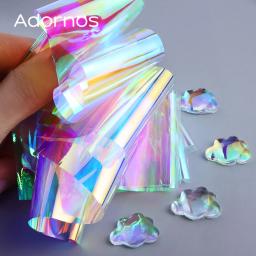 Moldes de resina epóxi de celofane com glitter holográfico, 4 unidades, enchimento espumante sereia gradiente aurora papel diy pingentes artesanato fazendo - Image 6
