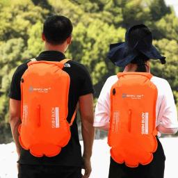 Boia de natação para adultos nadar boia flutuador mochila altamente visível natação bolha boia flutuador para treinamento de natação segura & open water - Image 4