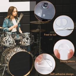 Silicone tambor amortecedores para bateria, tambor amortecedor silenciadores, tambor mudo almofadas, controle de tom, 3 cores, 28pcs - Image 5