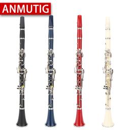 Anmutig bb 17 chave clarinete instrumento níquel prata abs material do corpo clarinete a1 - Image 6