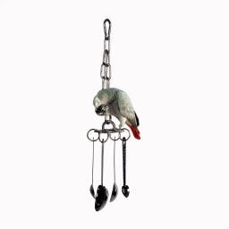 304 Stainless Steel Parrot Toy Display Rack, Escalada Suspensa, Diamante Grande, de tamanho médio, máquina cinza, Puzzle Bird Cage, Gaiola Suspensa - Image 5