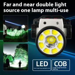 Recarregável LED Farol de Pesca, alta potência, lanternas, lanterna, suporta tanto alta e baixa Beam, Sensing Função - Image 3