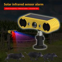Solar Outdoor Infrared Induction Alarme, Alta Freqüência Detector Ultrasonic, Animal Repeller, Dog Latir, Fazendas, Jardim, 4 Modos - Image 1