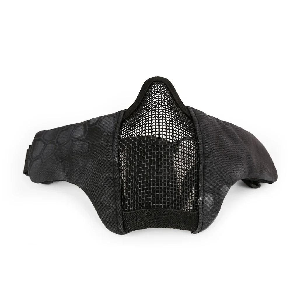 Máscara protetora meia cara tática, jogo de guerra CS, camuflagem, combate, tiro, caça, máscaras de malha de aço - Image 1