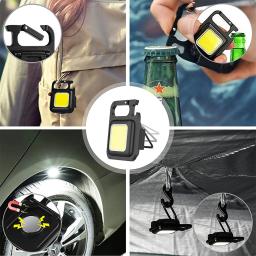 Luz do chaveiro luz forte lanterna recarregável ao ar livre multi-função portátil mini luz de trabalho pequeno portátil led - Image 4