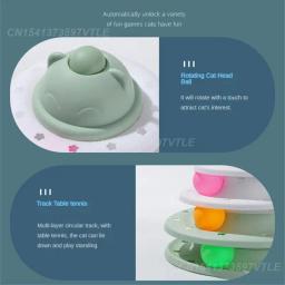 Brinquedos plásticos interativos para gatos, quatro camadas de trilha, suprimentos de treinamento intelectual, chapéu de brinquedo, componente do jogo, branco e verde - Image 4